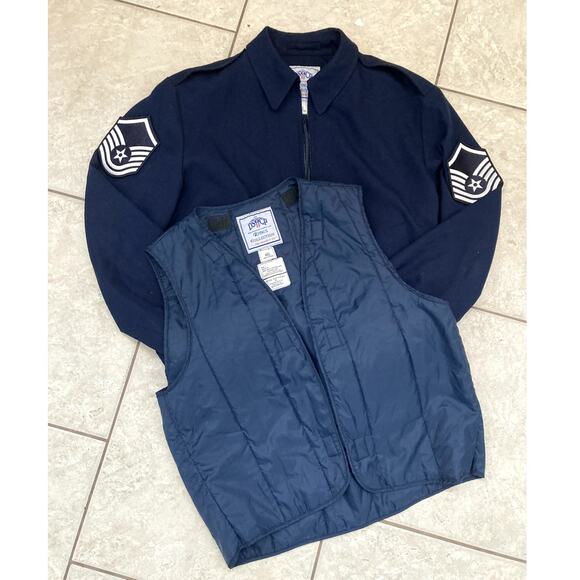 Military Jacket US Air Force wool USAF Mens 46L Removable Liner Vest Full Zip - Picture 1 of 12